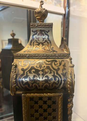 French Boulle Mantle Clock By Japy Freres