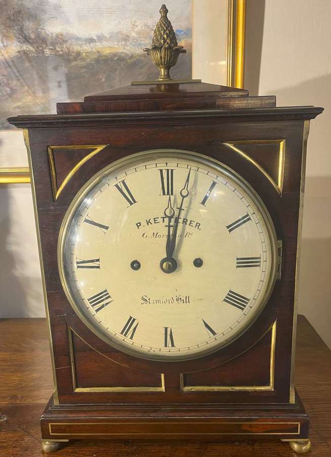 Regency Rosewood Bracket Clock By P Ketterer