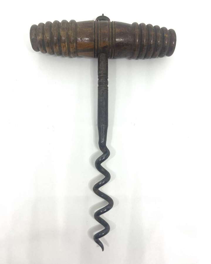 Antique Corkscrew With Turned Handle