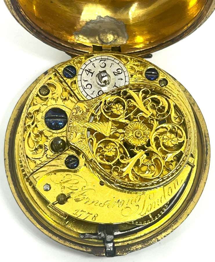 Antique Verge Fusee Pair Cased Pocket Watch 1778