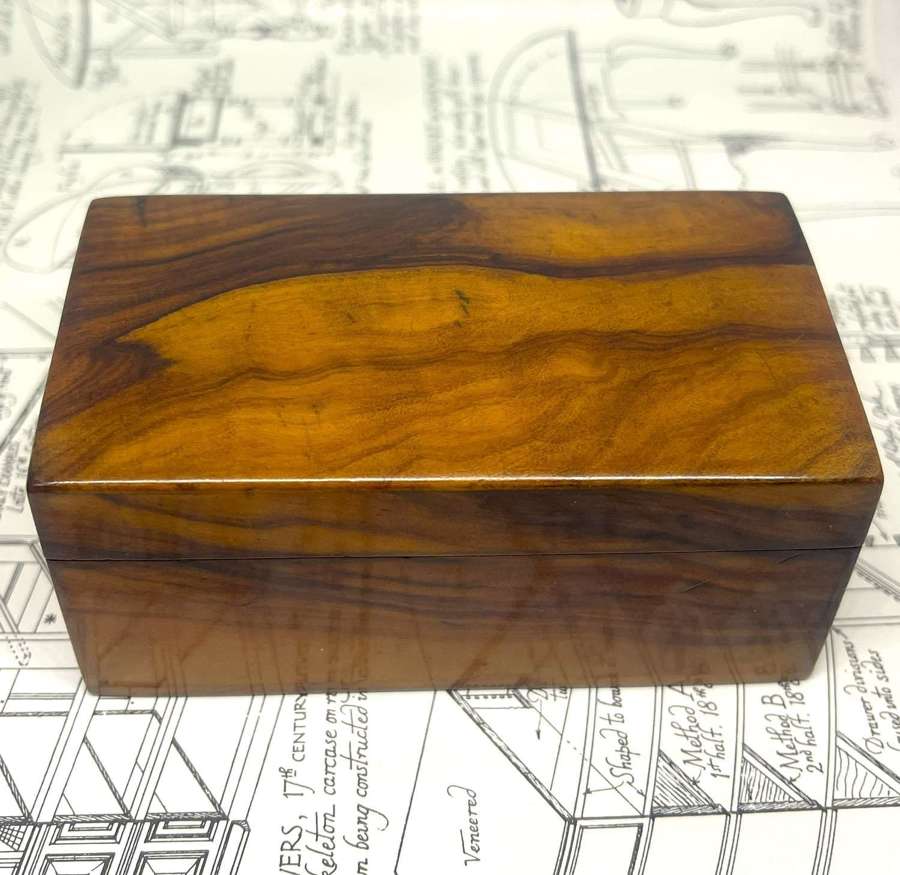 19th Century Treen Olive Wood Trinket Box