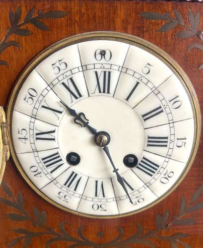 French Brass Inlaid Bracket Clock Marti Paris Movement