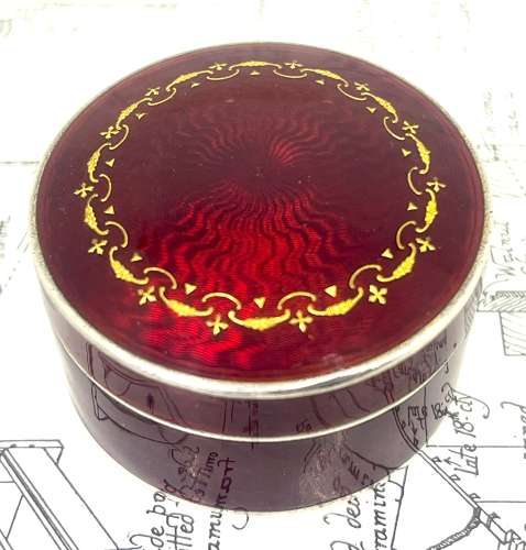 Swedish Silver & Guilloche Enamel Patch Box