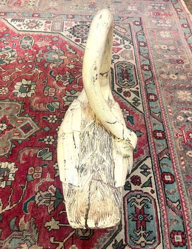 Folk Art Painted Soft Wood Decoy Swan