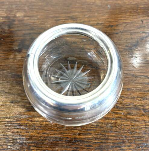 Silver Collared Glass Jar