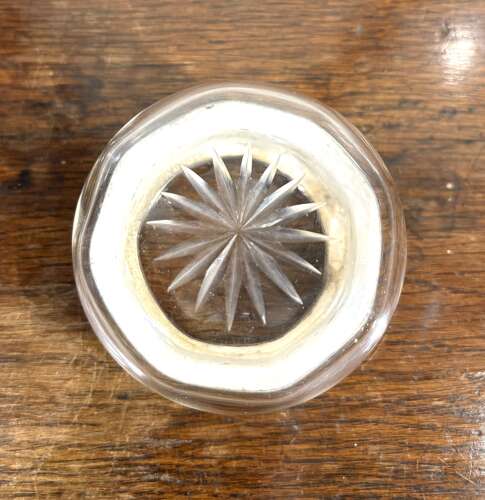 Silver Collared Glass Jar