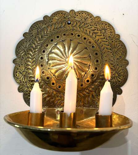 18th Century Brass Candleholder
