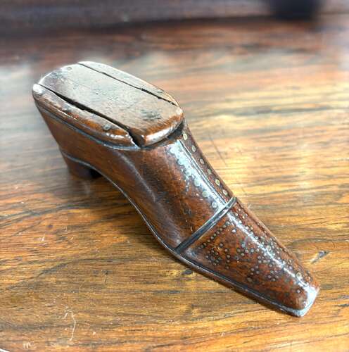 Treen Shoe Snuff Box