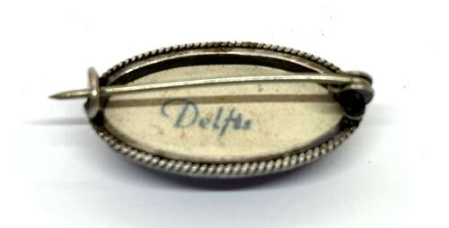 Dutch Silver Delft Brooch