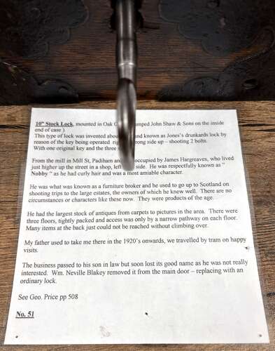 19th Century Oak Cased Stock Lock