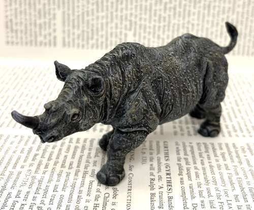 Franz Xaver Bergmann Cold Painted Bronze Rhinoceros
