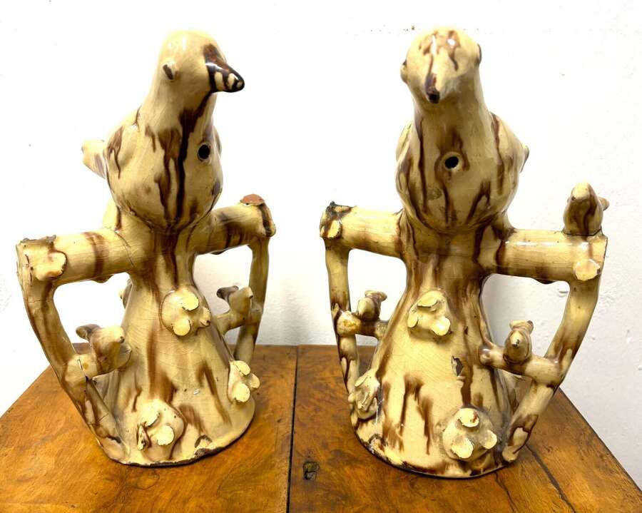 Pair Of Georgian Halifax Pottery Bird Whistles
