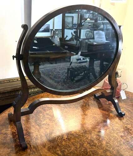 Victorian Mahogany Oval Dressing Table Mirror