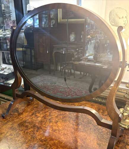 Victorian Mahogany Oval Dressing Table Mirror