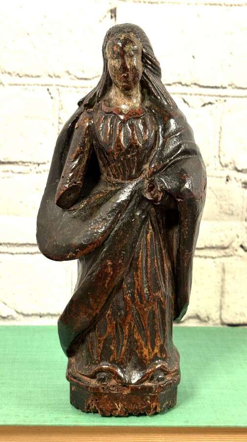 17th Century Carved Limewood Model Of A Saint