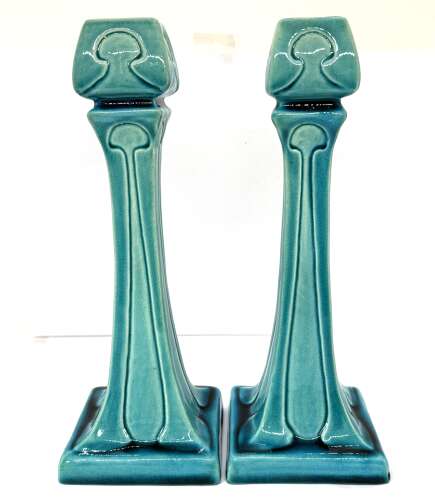 Burmantoft's Pottery Art Nouveau Candlesticks