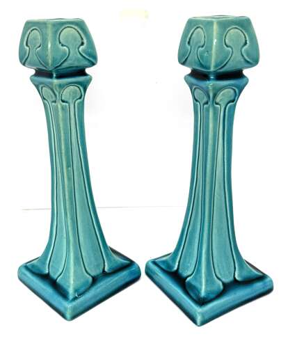 Burmantoft's Pottery Art Nouveau Candlesticks