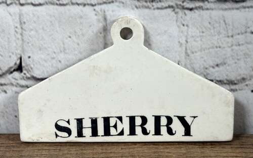 19th Century Pottery Wine Bin Label