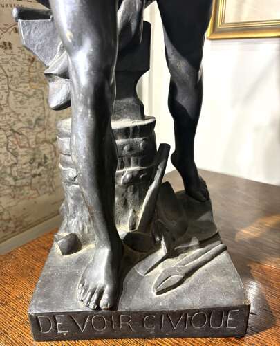 Large Bronze Figure After Eugene Marioton