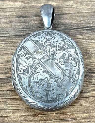 Large Silver Locket Pendant