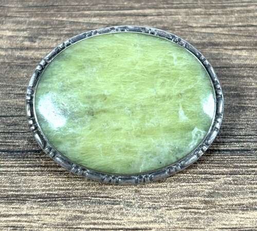 Silver & Connemara Marble Brooch